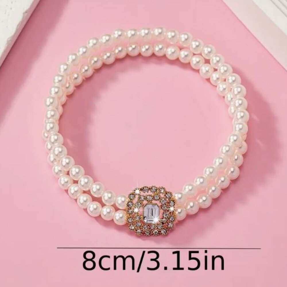 Radiant Rhinestone Flower Anklet - Picture 2 of 2